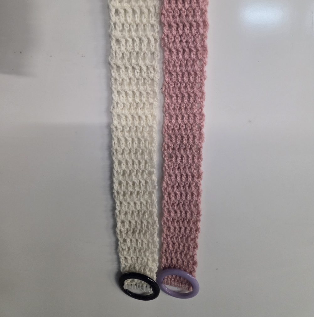 Elegant Pink and Cream Knit Belts